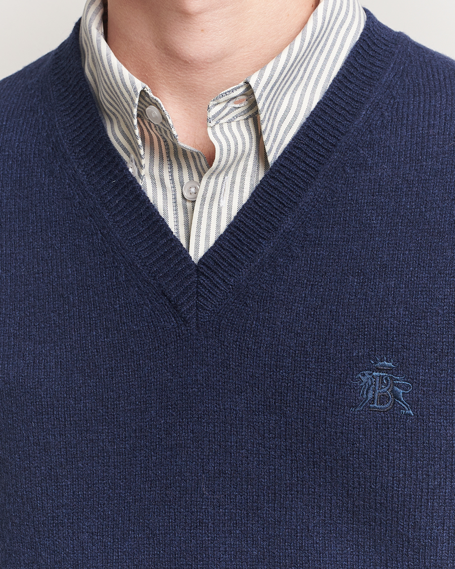 Heren | Truien | Baracuta | Shetland Virgin Wool Vest Navy