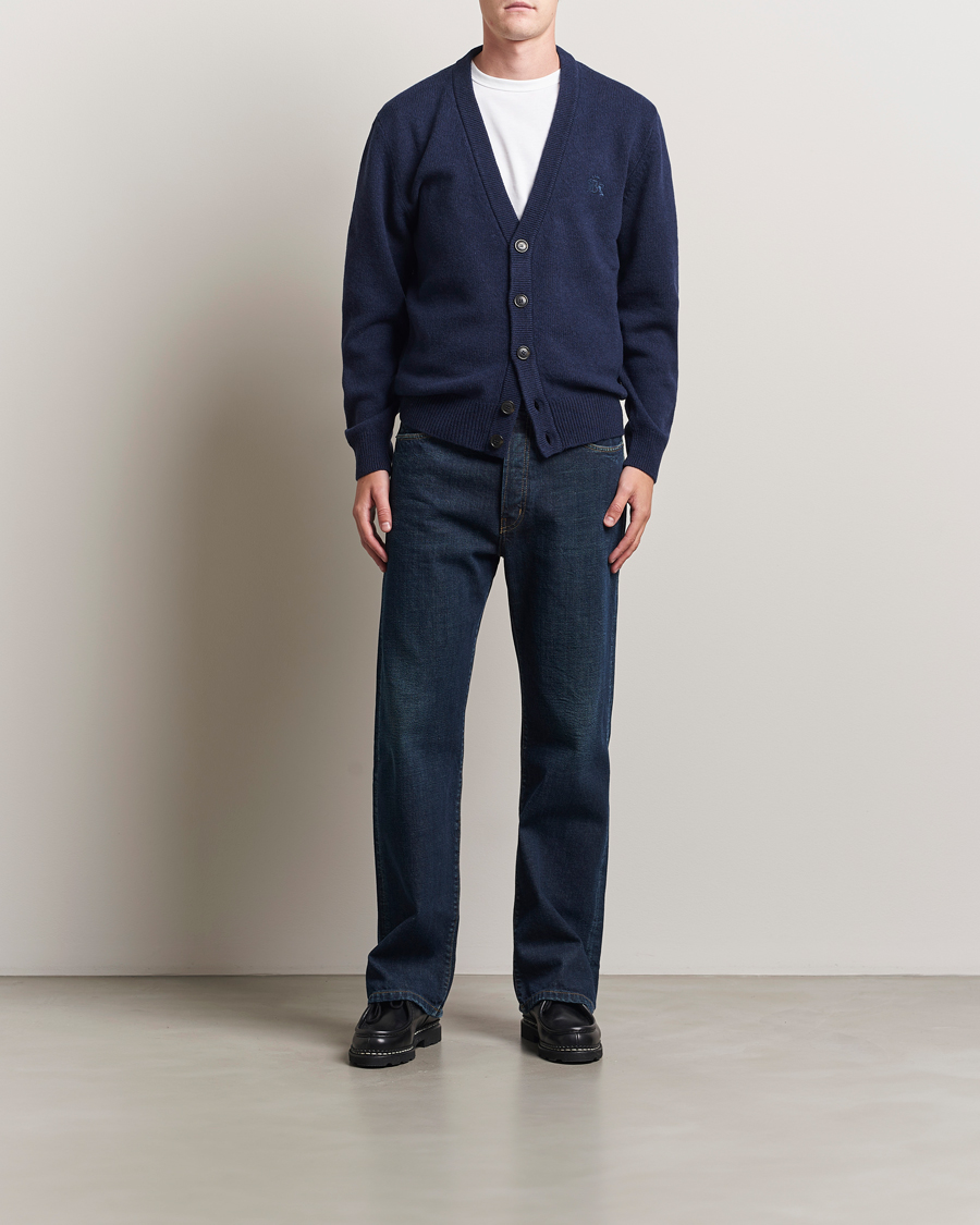 Heren | Truien | Baracuta | Shetland Virgin Wool Cardigan Navy