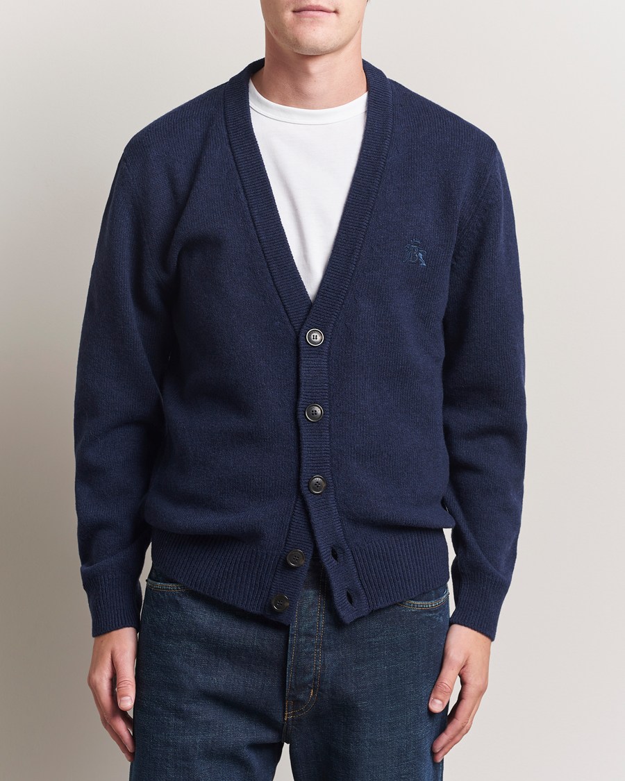 Heren | Truien | Baracuta | Shetland Virgin Wool Cardigan Navy