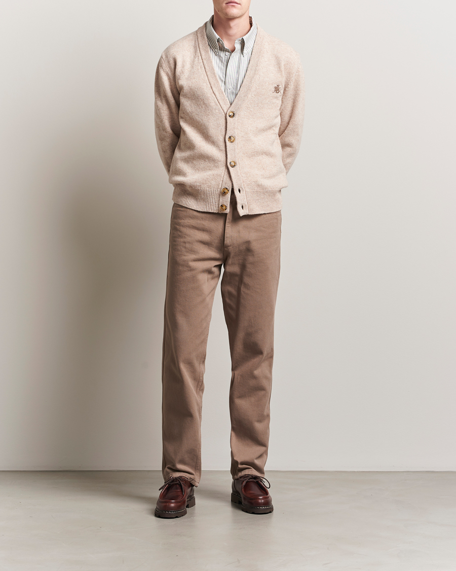 Heren | Truien | Baracuta | Shetland Virgin Wool Cardigan Antique White