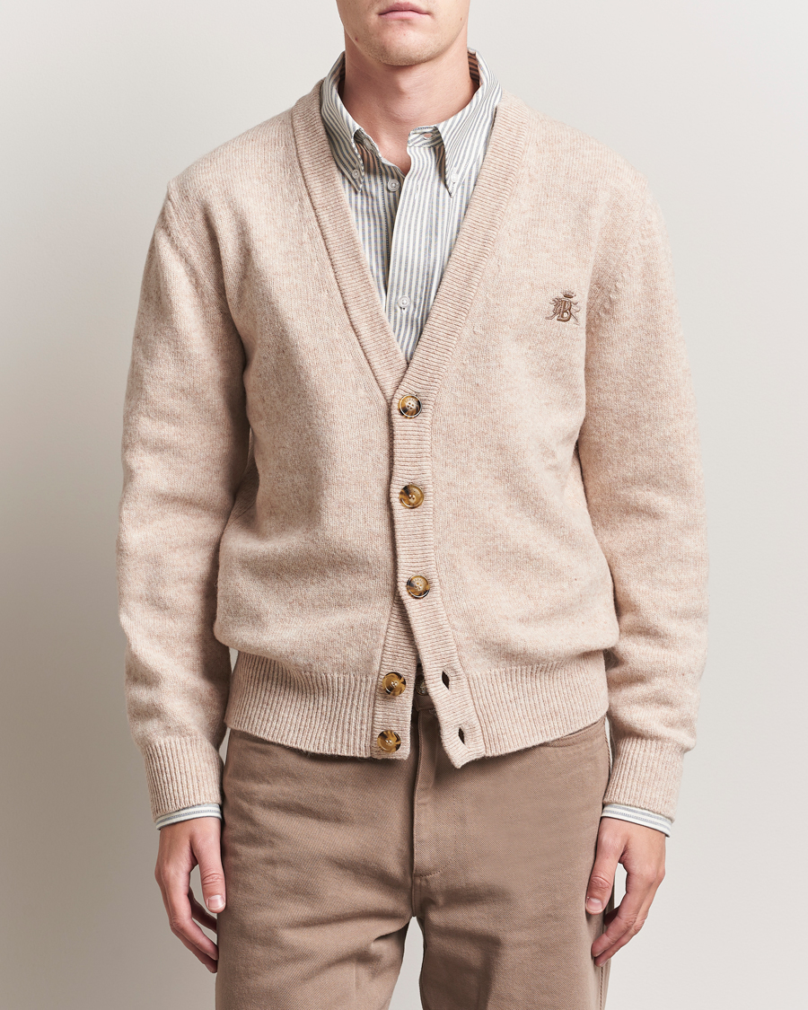 Heren | Truien | Baracuta | Shetland Virgin Wool Cardigan Antique White