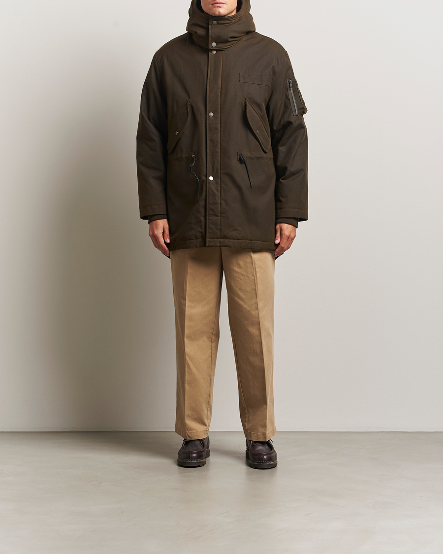 Heren | Jassen | Baracuta | Waxed Sherling Lined Parka Deep Moss