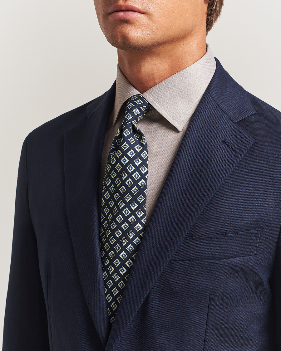 Heren | Stropdassen | E. Marinella | Archivio 3-Fold Printed Silk Tie Navy