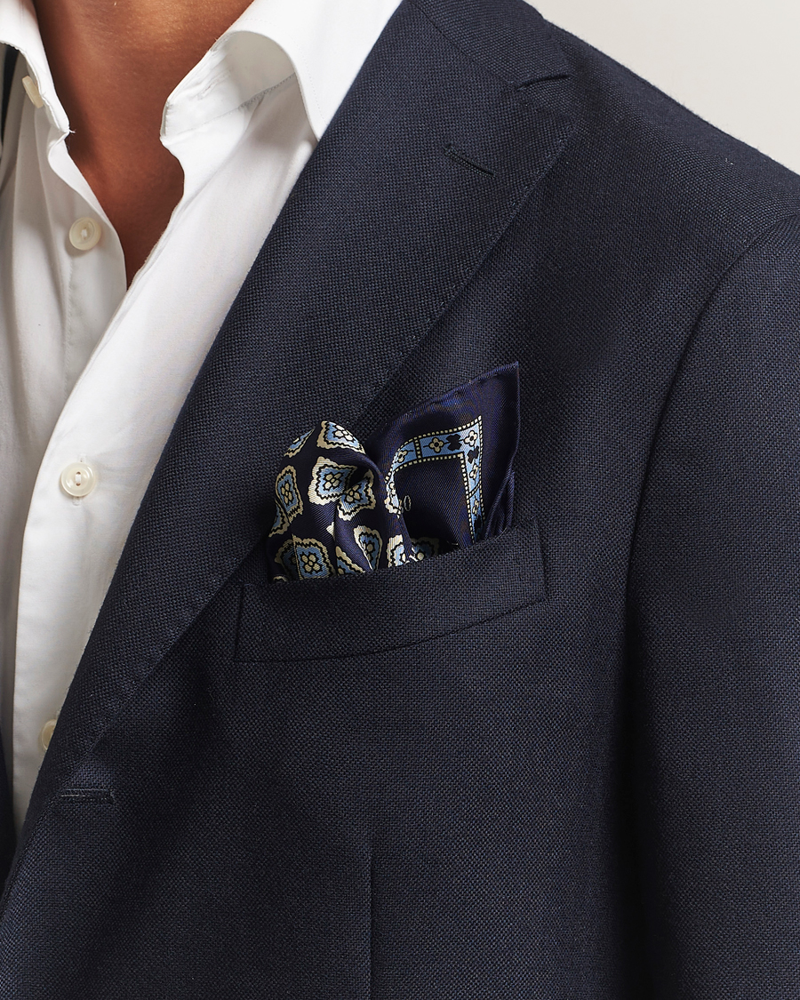 Heren | Pochets | E. Marinella | Archivio Silk Pocket Square Navy