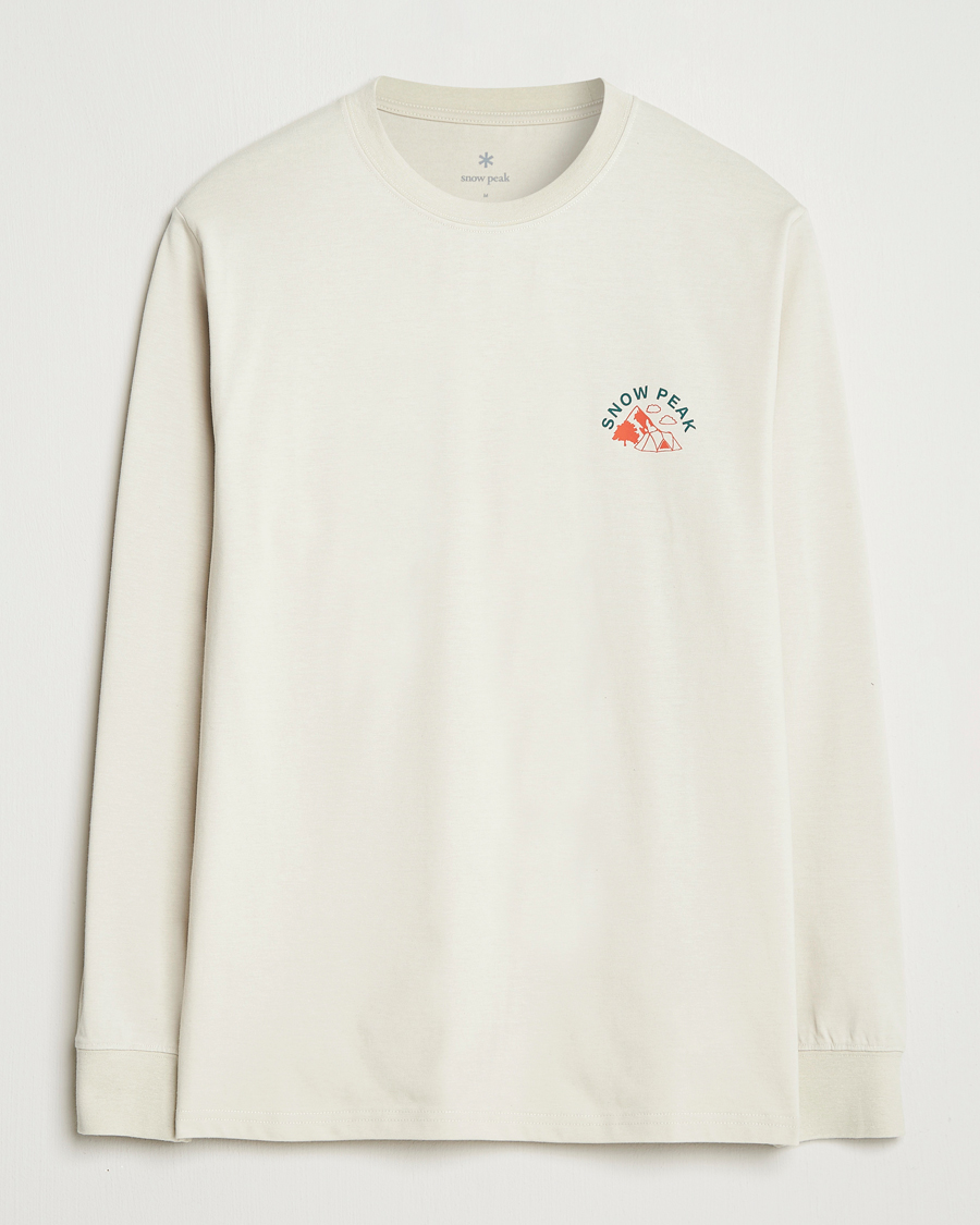 Heren | T-shirts | Snow Peak | Graphic Long Sleeve T-Shirt Ivory