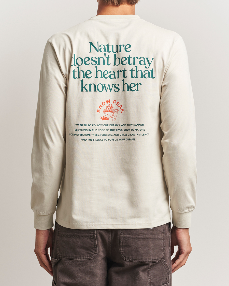 Heren | T-shirts | Snow Peak | Graphic Long Sleeve T-Shirt Ivory
