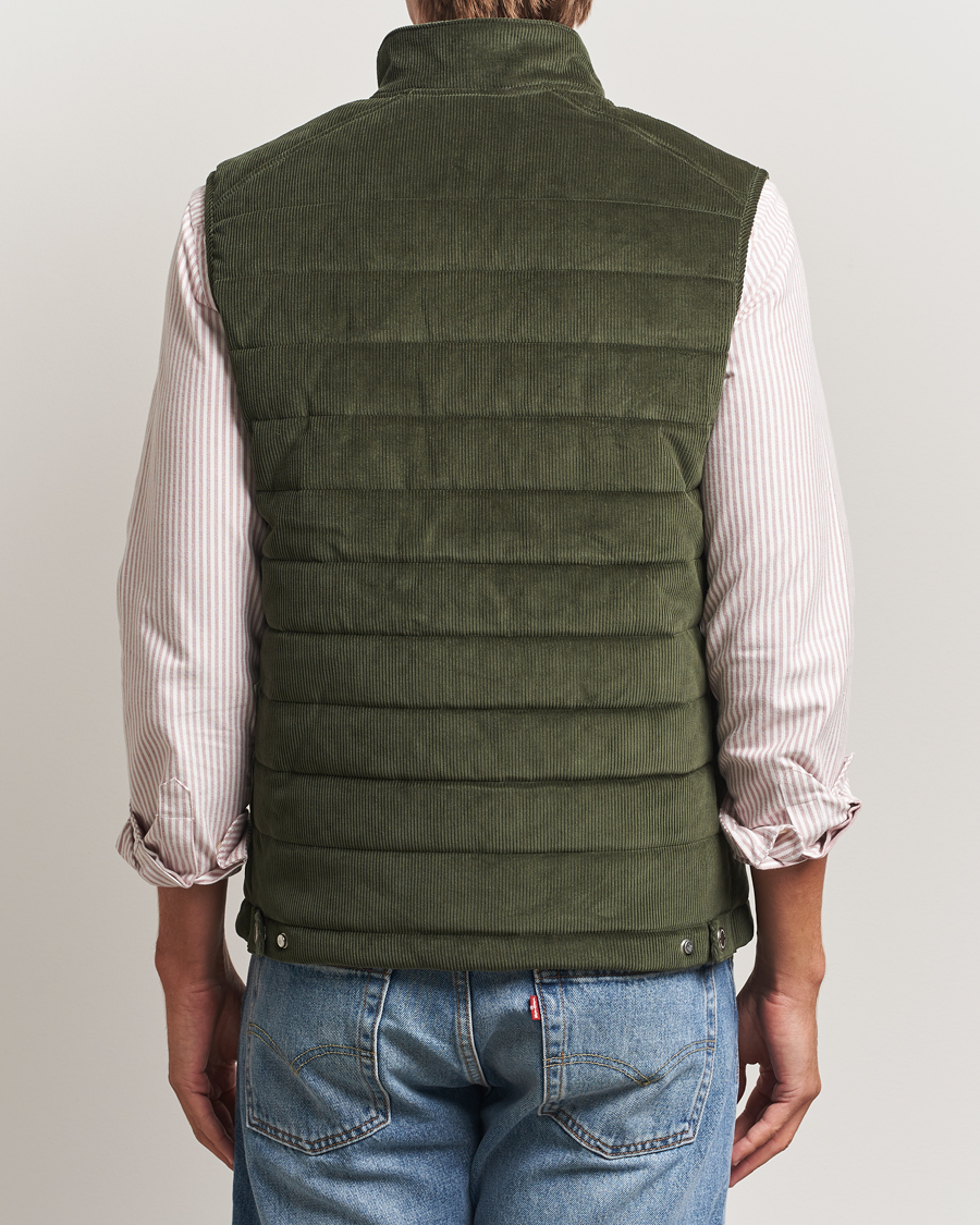 Heren | Gilets | Morris | Ted Quilted Cord Vest Olive