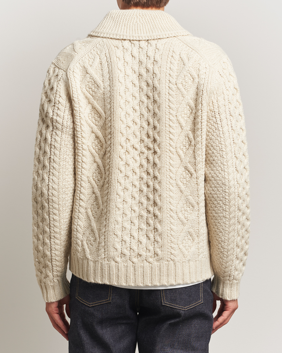 Heren | Truien | Morris | Cornwall Cable Full Zip Jacket OfF White