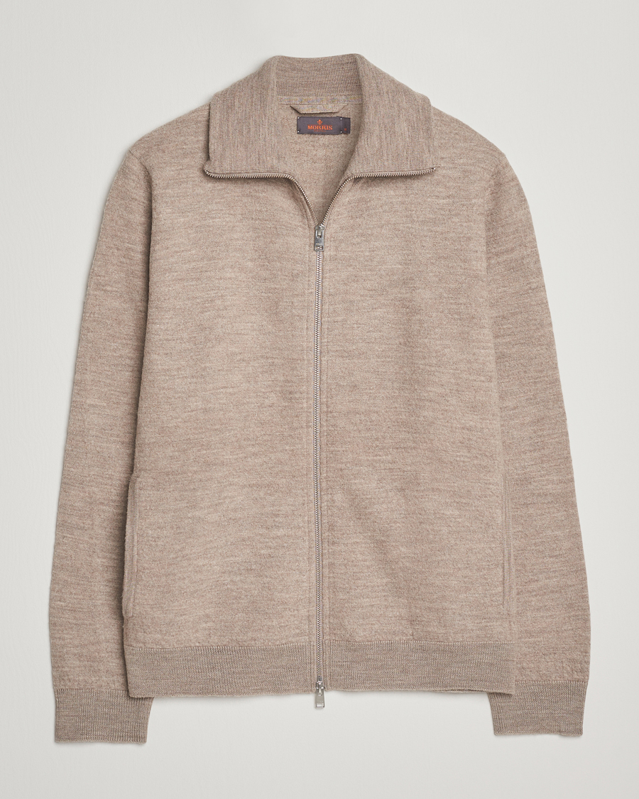 Heren | Truien | Morris | Corke Knitted Zip Jacket Khaki