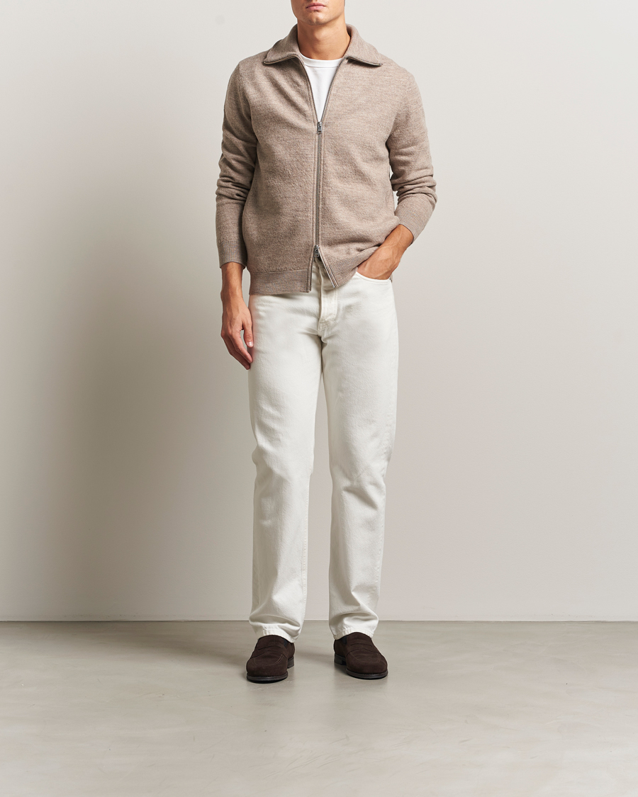 Heren | Truien | Morris | Corke Knitted Zip Jacket Khaki