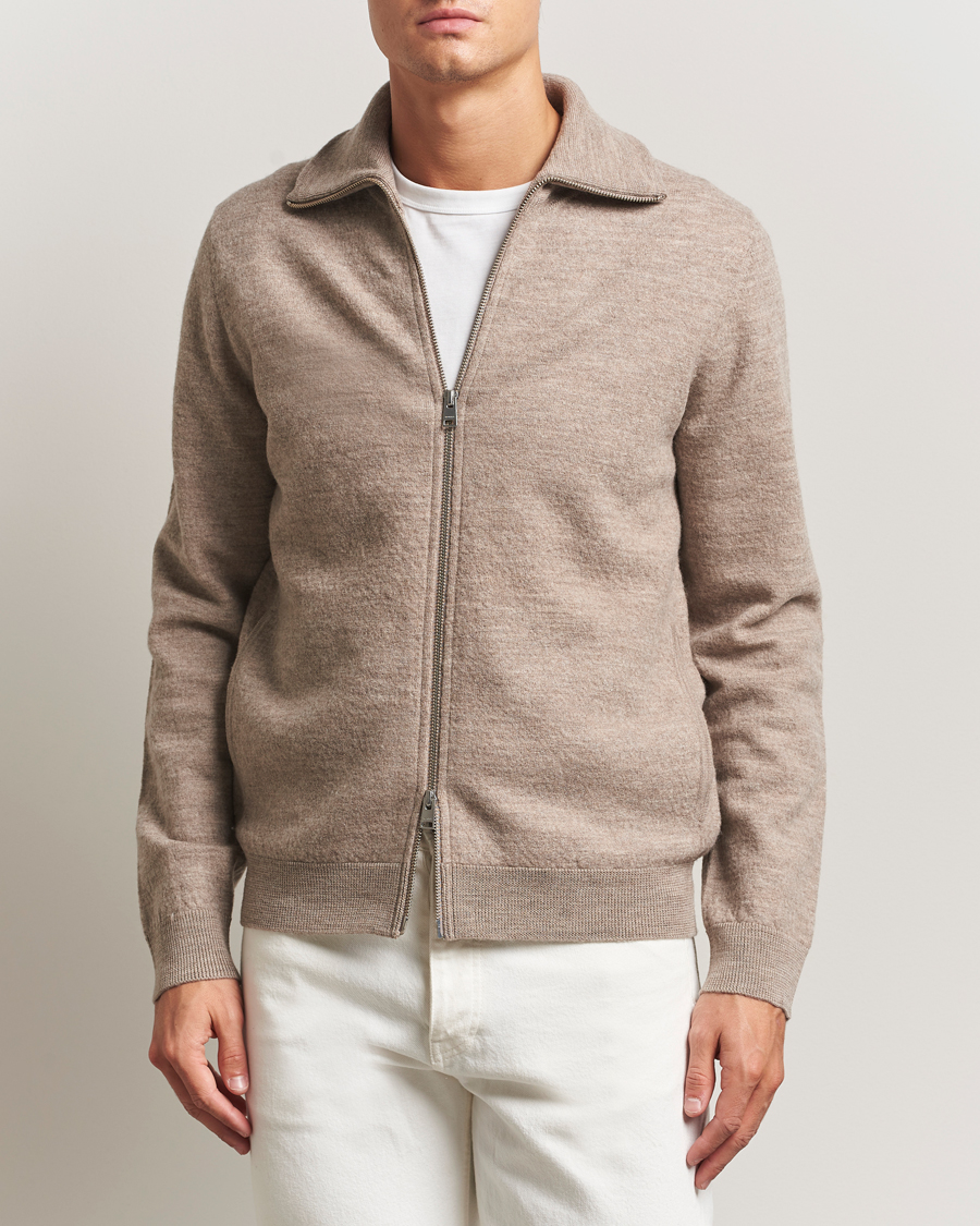 Heren | Truien | Morris | Corke Knitted Zip Jacket Khaki