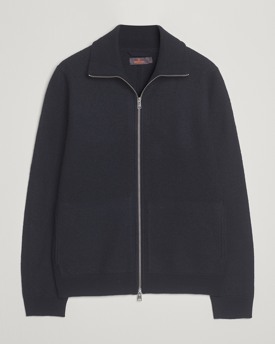 Heren | Truien | Morris | Corke Knitted Zip Jacket Navy