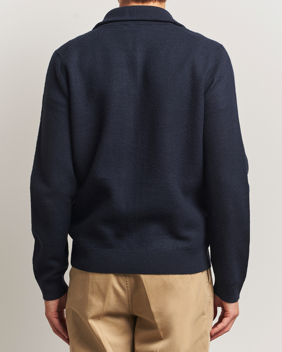 Heren | Truien | Morris | Corke Knitted Zip Jacket Navy