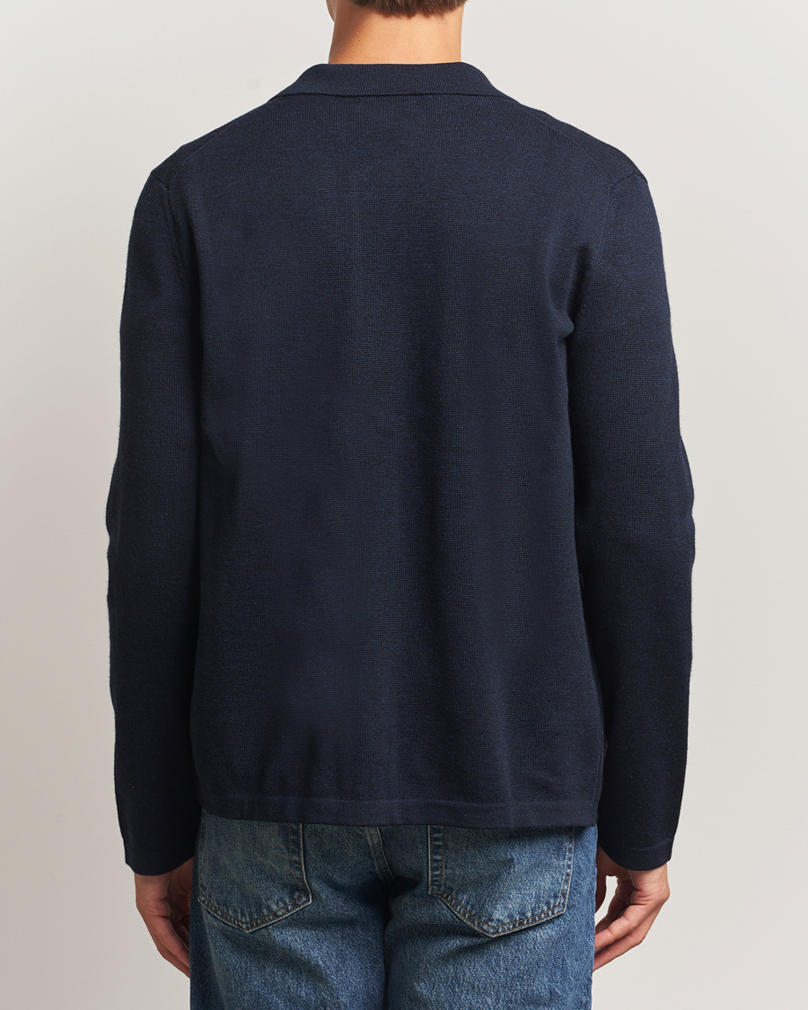 Heren | Overhemden | Morris | Merino Walter Overshirt Navy