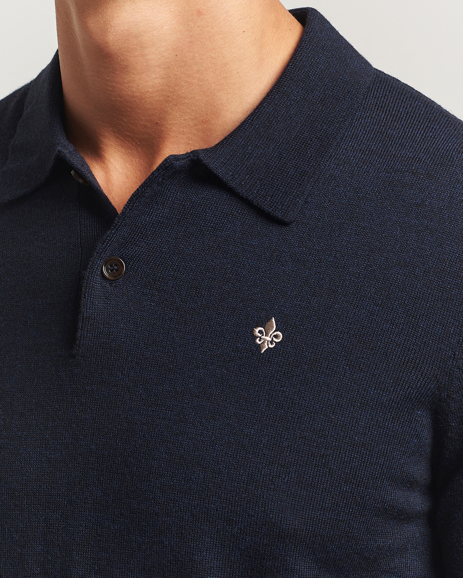 Heren | Truien | Morris | Merino Polo Knit Navy