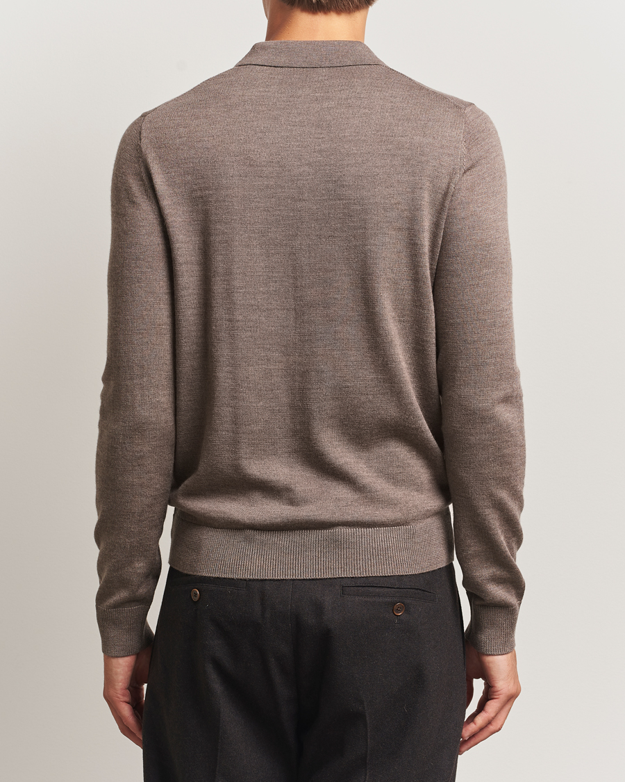 Heren | Truien | Morris | Merino Polo Knit Brown