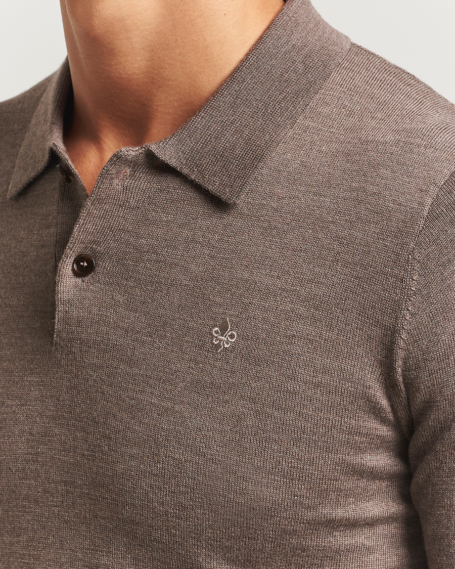 Heren | Truien | Morris | Merino Polo Knit Brown