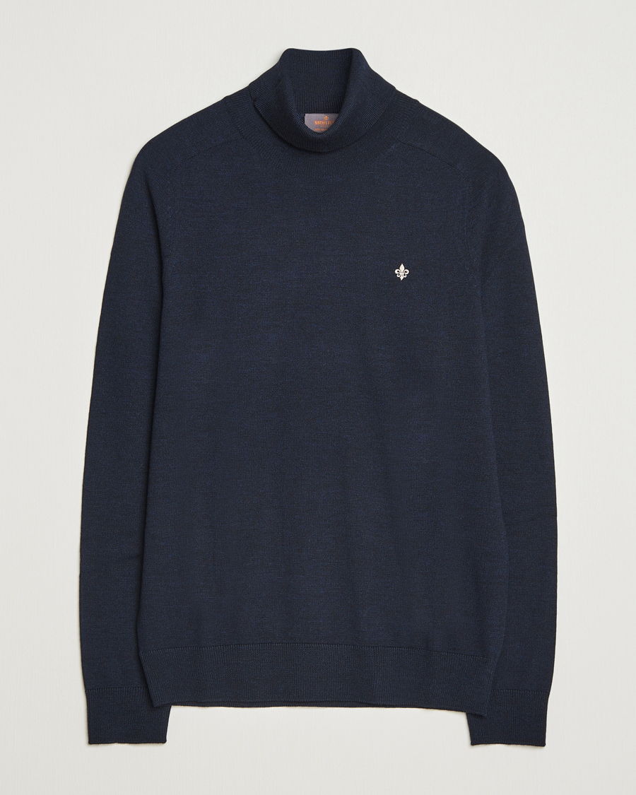 Heren | Truien | Morris | Merino Roller Neck Navy