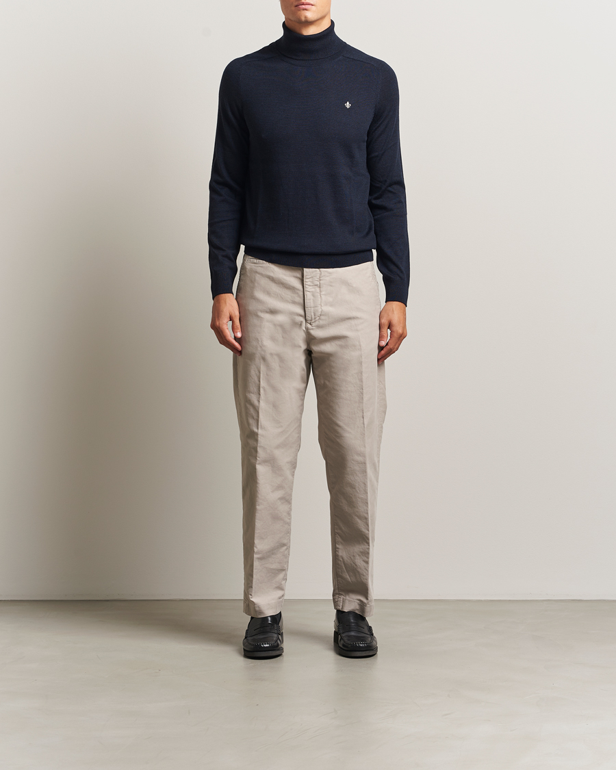 Heren | Truien | Morris | Merino Roller Neck Navy