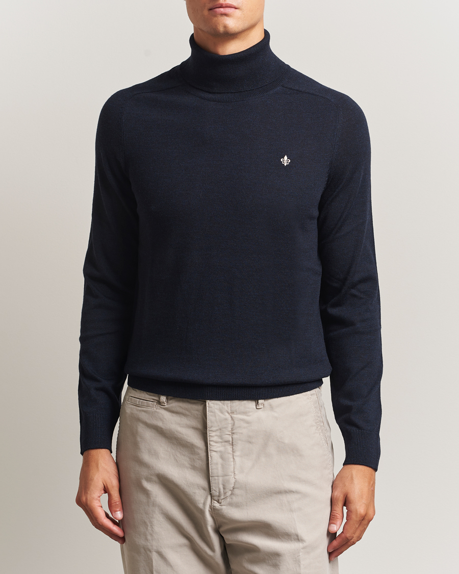 Heren | Truien | Morris | Merino Roller Neck Navy