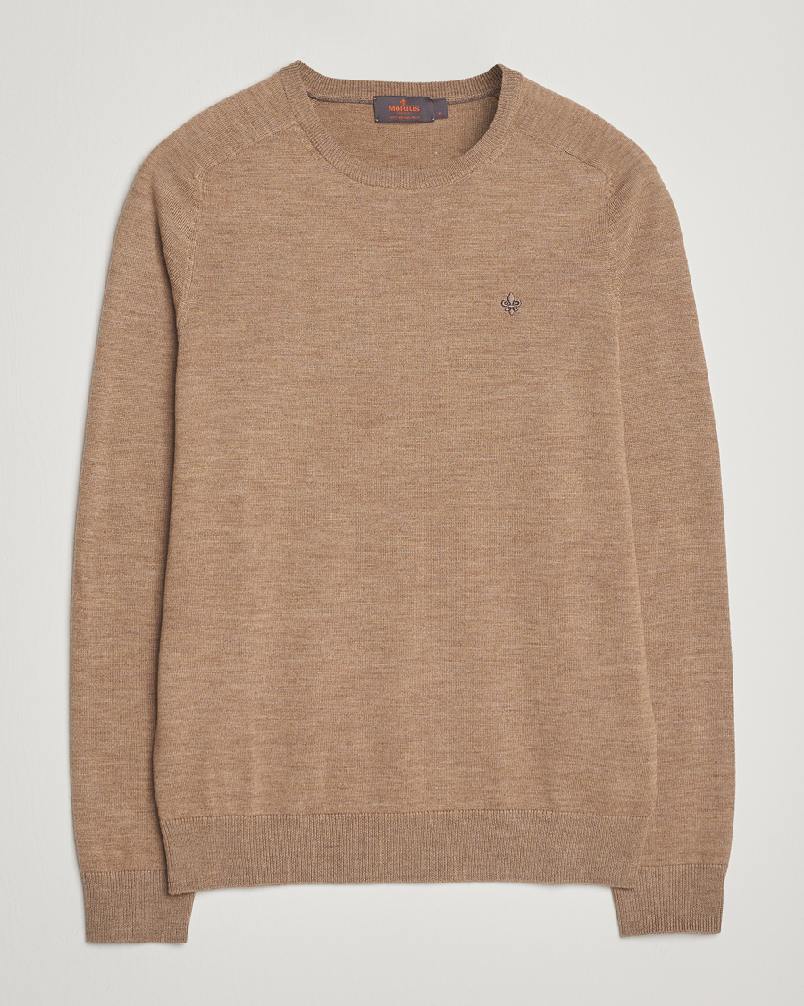 Heren | Truien | Morris | Merino O-Neck Camel