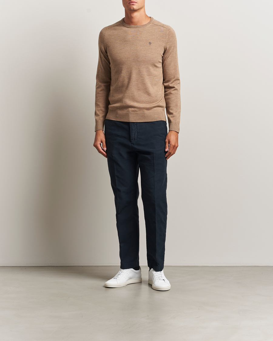 Heren | Truien | Morris | Merino O-Neck Camel