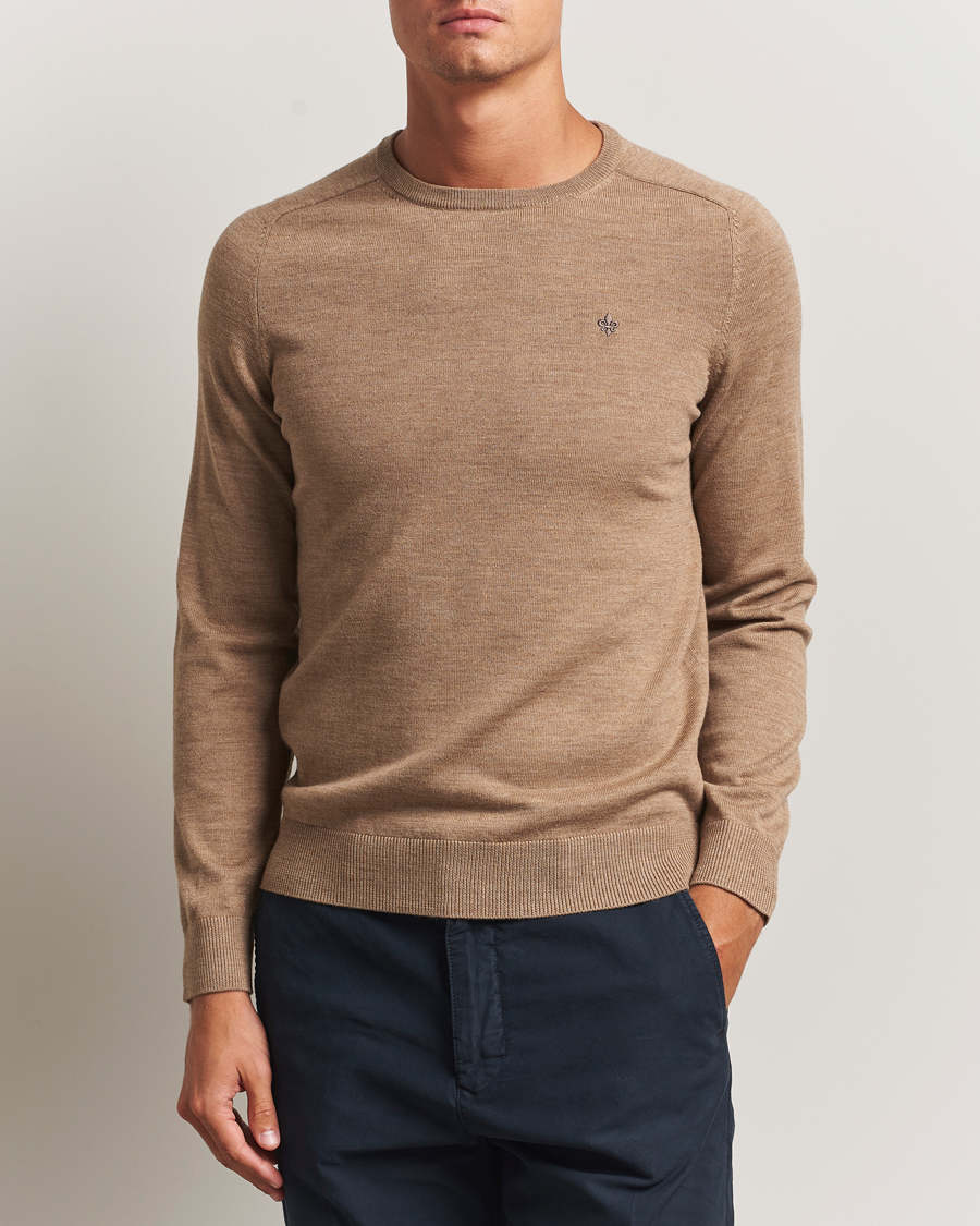 Heren | Truien | Morris | Merino O-Neck Camel
