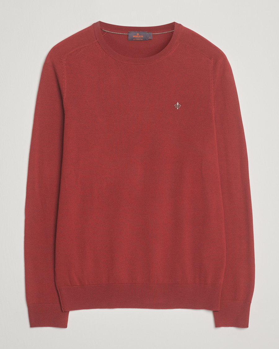 Heren | Truien | Morris | Merino O-Neck Red