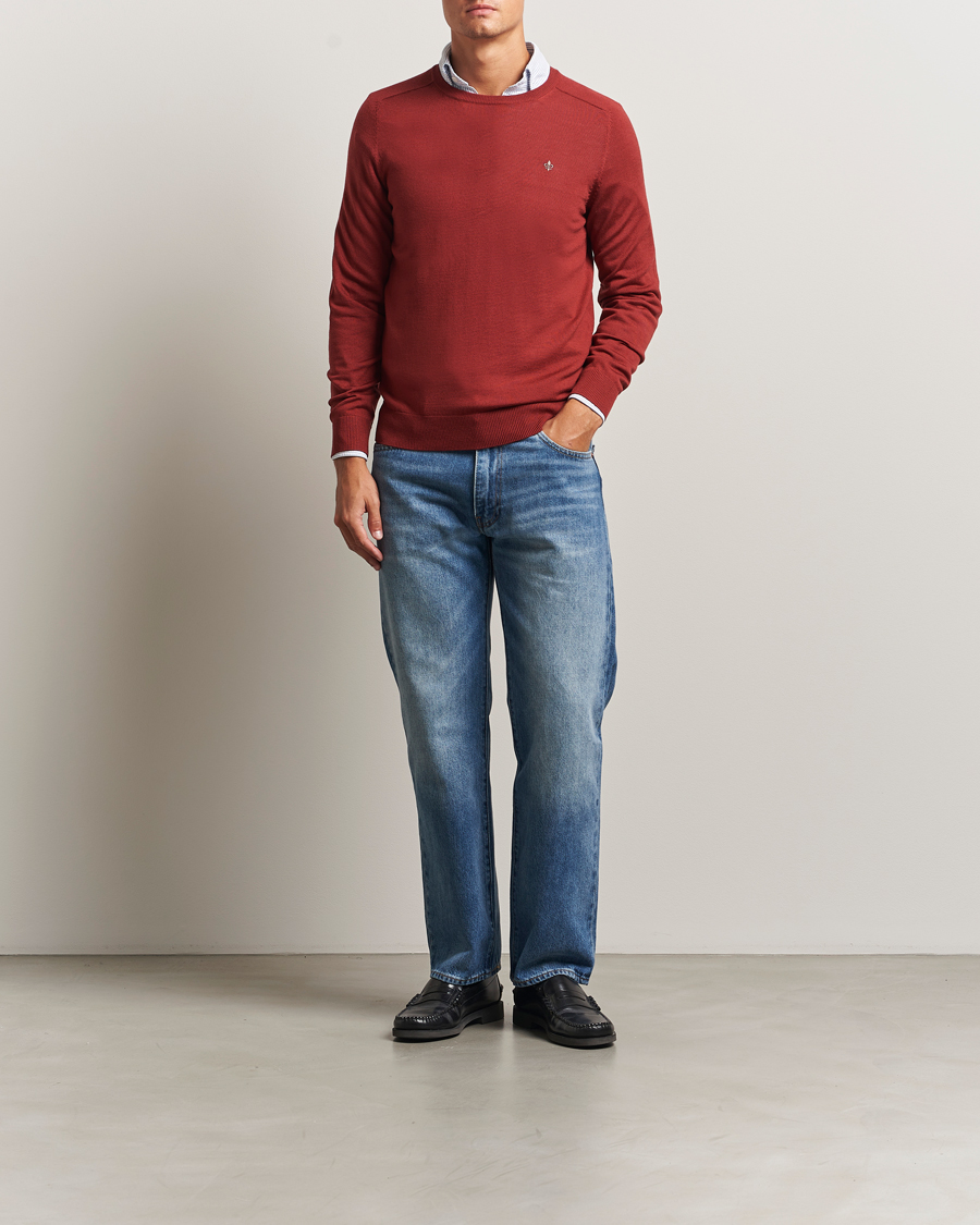 Heren | Truien | Morris | Merino O-Neck Red