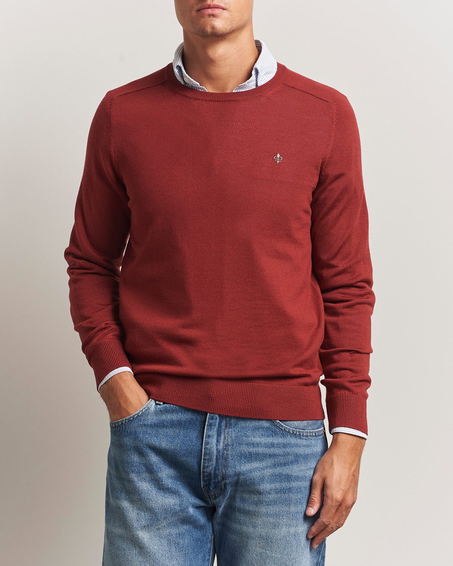 Heren | Truien | Morris | Merino O-Neck Red