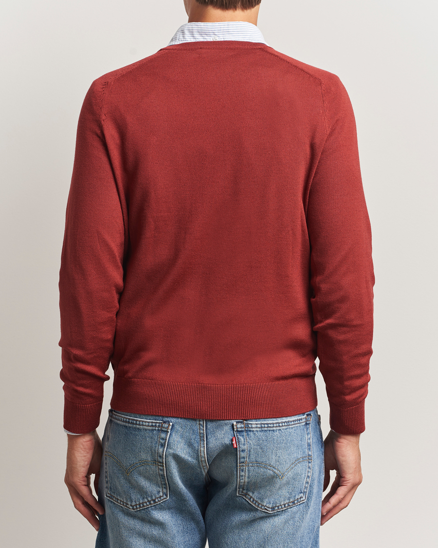 Heren | Truien | Morris | Merino O-Neck Red