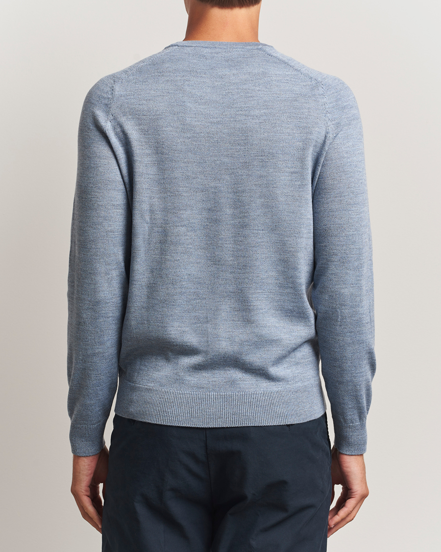 Heren | Truien | Morris | Merino O-Neck Light Blue