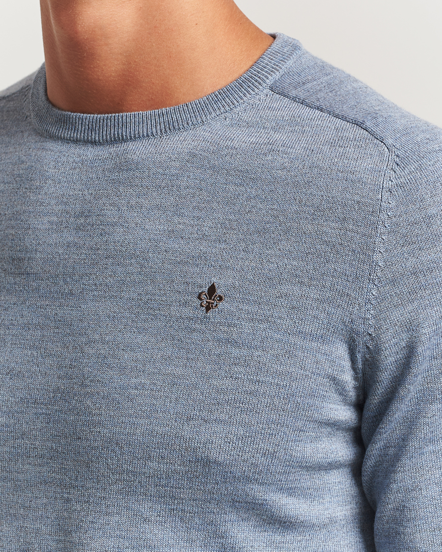 Heren | Truien | Morris | Merino O-Neck Light Blue