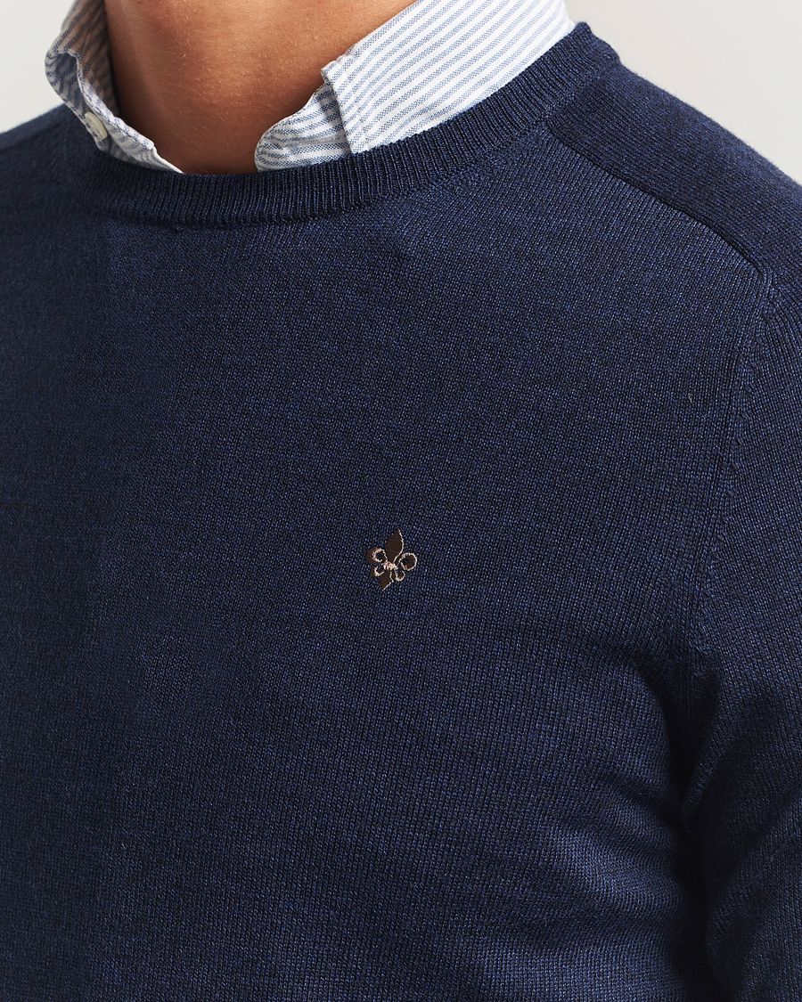Heren | Truien | Morris | Merino O-Neck Dark Blue