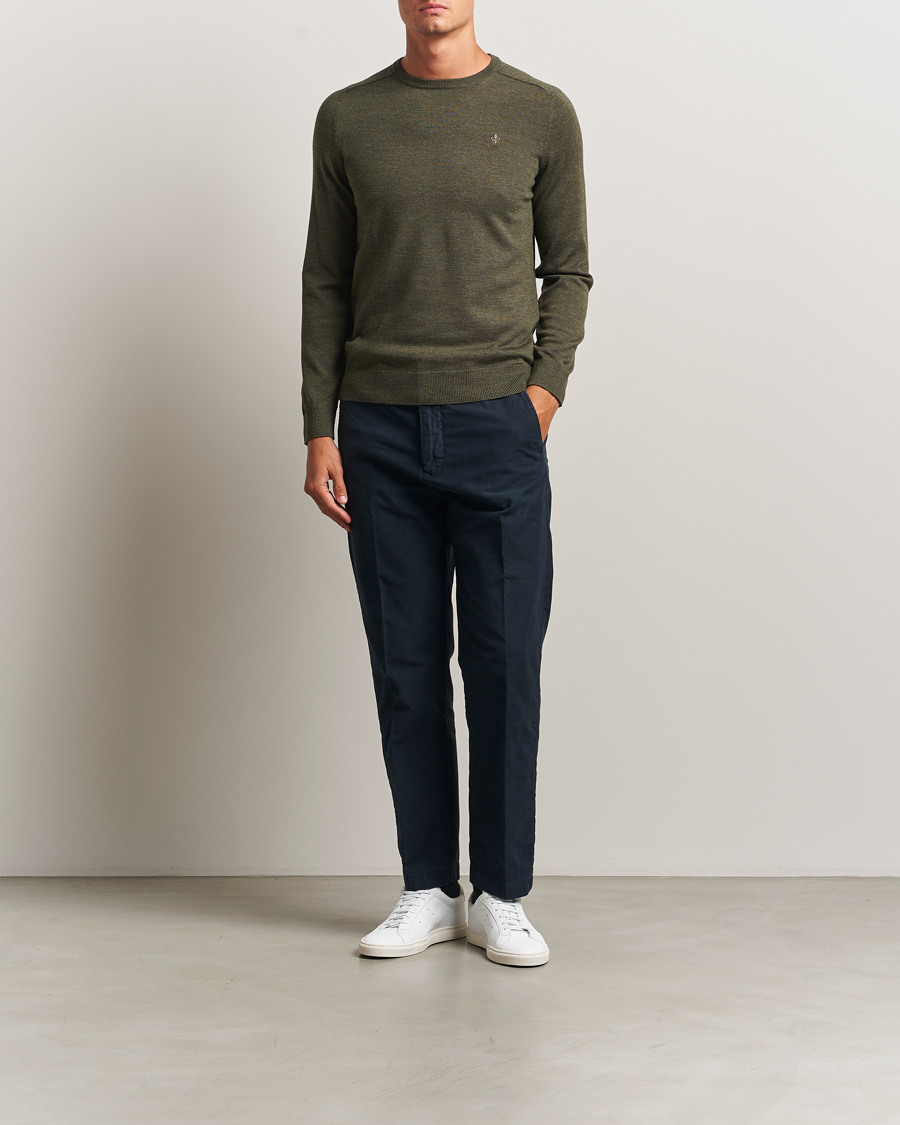 Heren | Truien | Morris | Merino O-Neck Olive