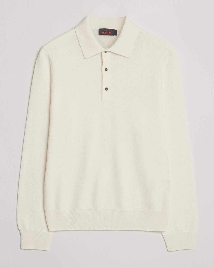 Heren | Truien | Morris | Cashmere Polo Neck Off White