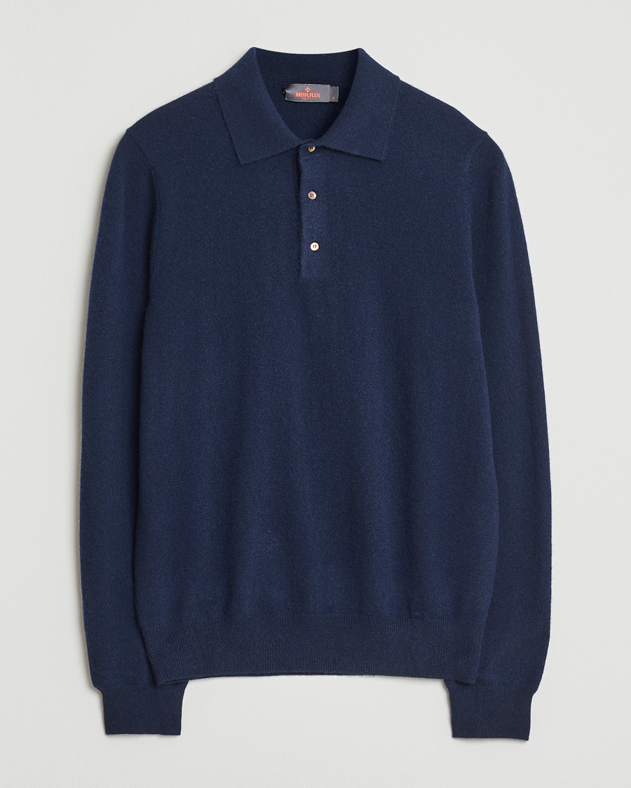 Heren | Truien | Morris | Cashmere Polo Neck Navy