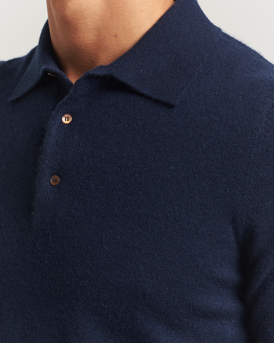 Heren | Truien | Morris | Cashmere Polo Neck Navy