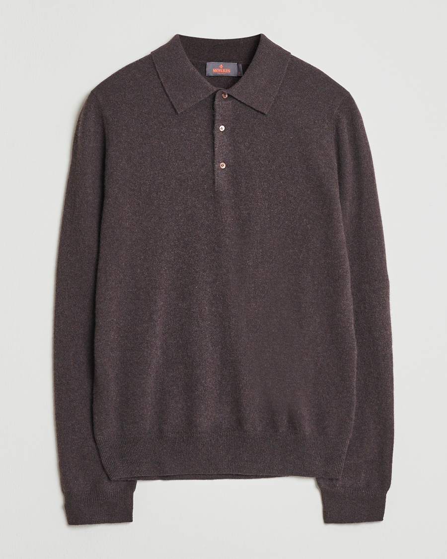 Heren | Truien | Morris | Cashmere Polo Neck Brown