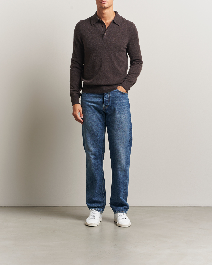 Heren | Truien | Morris | Cashmere Polo Neck Brown