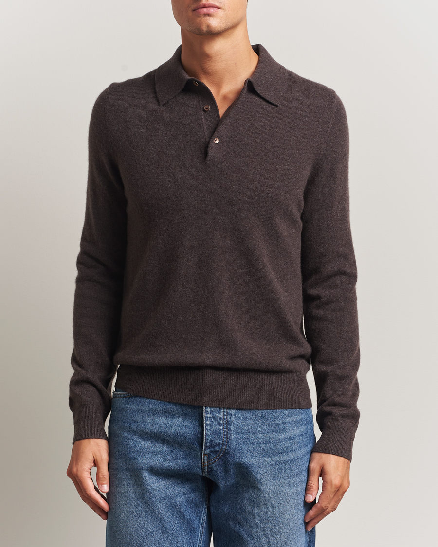Heren | Truien | Morris | Cashmere Polo Neck Brown