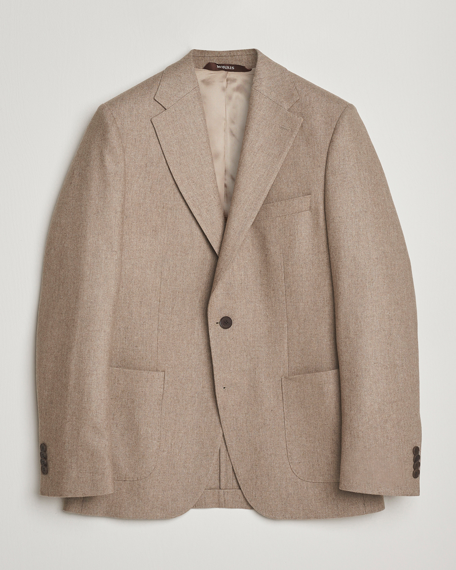 Heren | Blazers | Morris | Flannel Wool Blazer Khaki