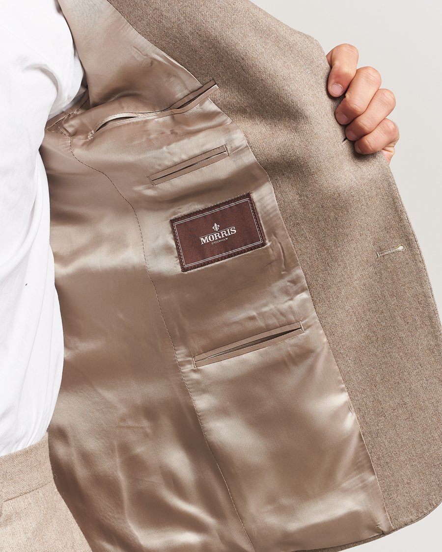 Heren | Blazers | Morris | Flannel Wool Blazer Khaki