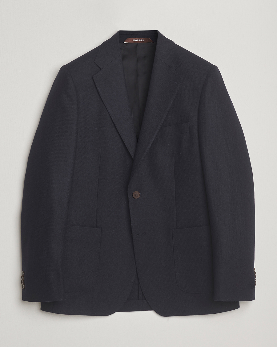Heren | Blazers | Morris | Flannel Wool Blazer Navy