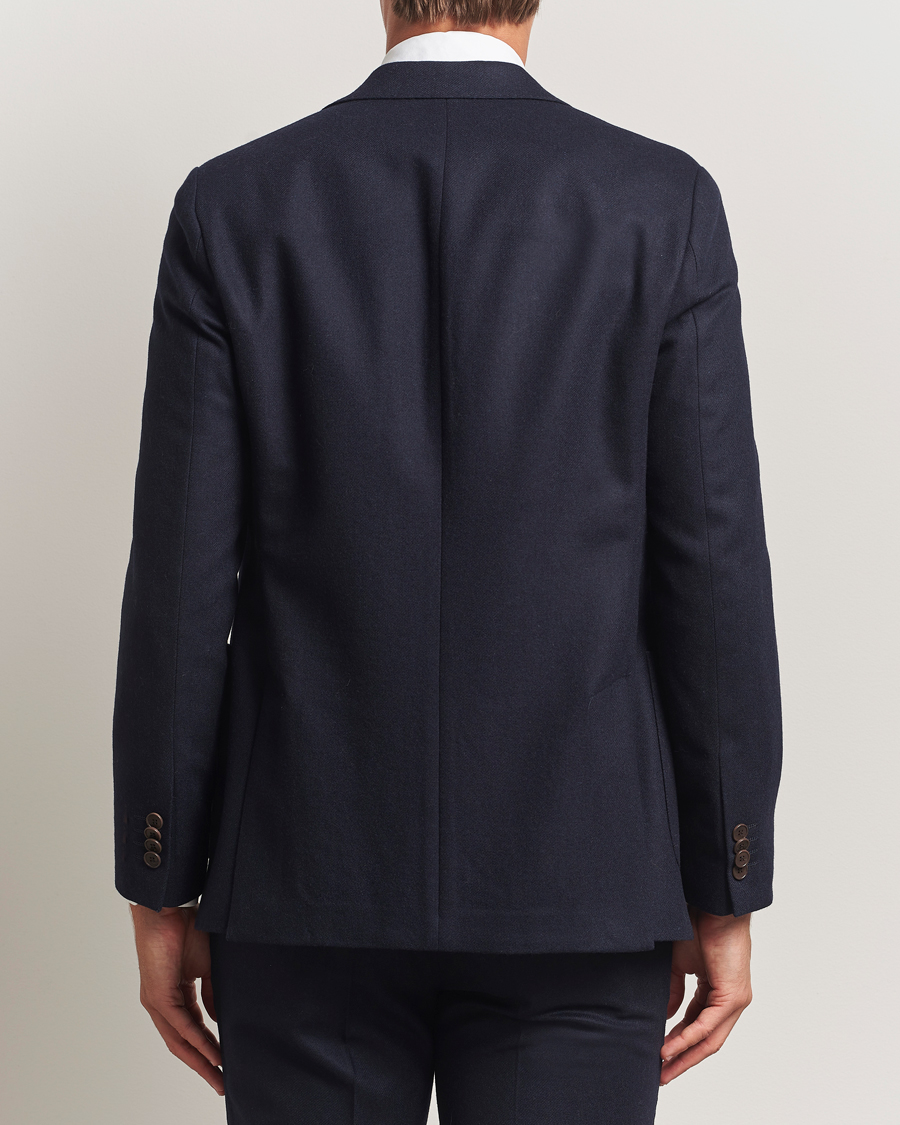 Heren | Blazers | Morris | Flannel Wool Blazer Navy