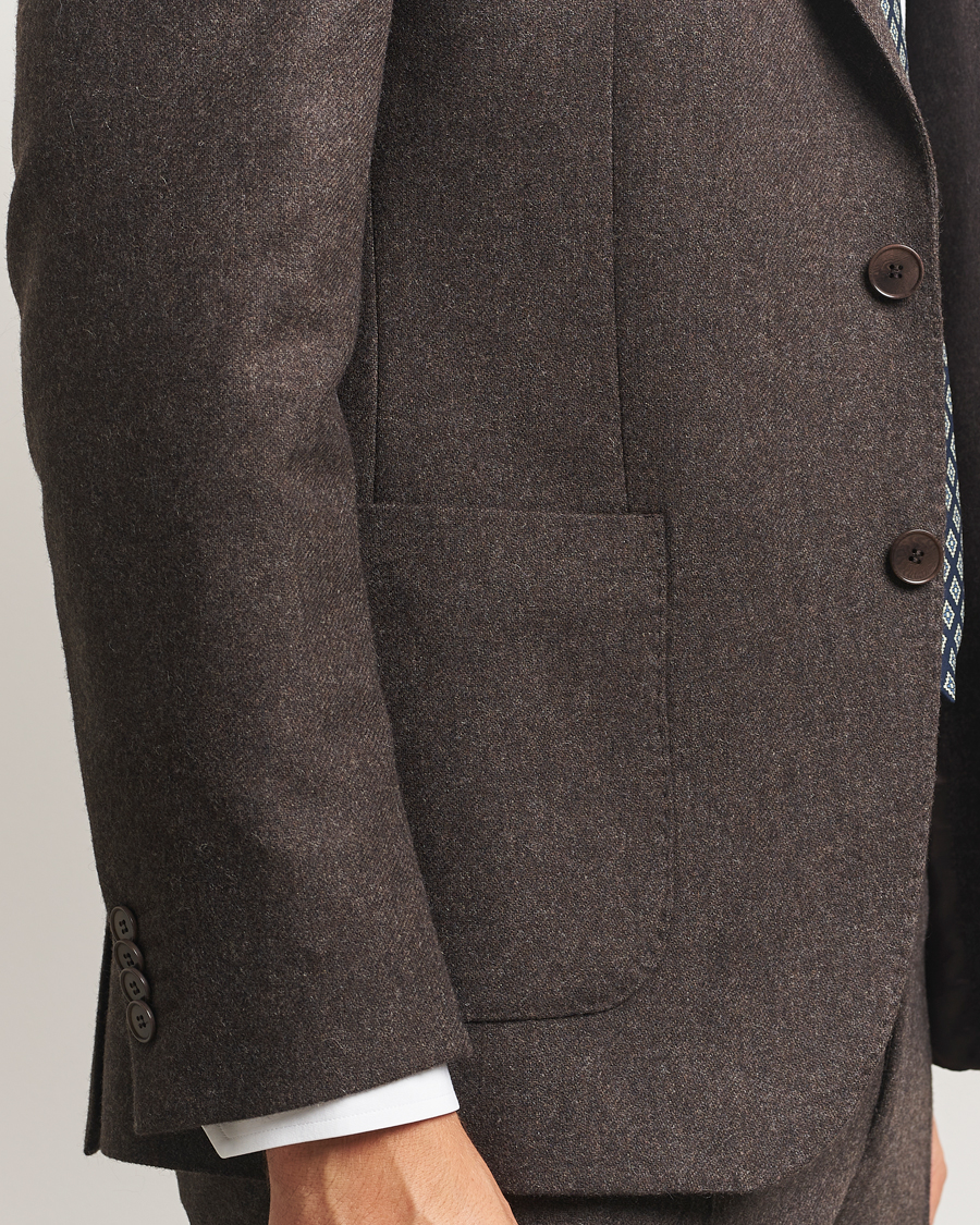 Heren | Blazers | Morris | Flannel Wool Blazer Brown