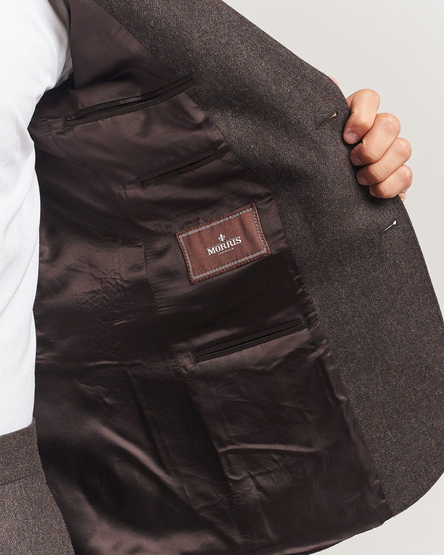 Heren | Blazers | Morris | Flannel Wool Blazer Brown