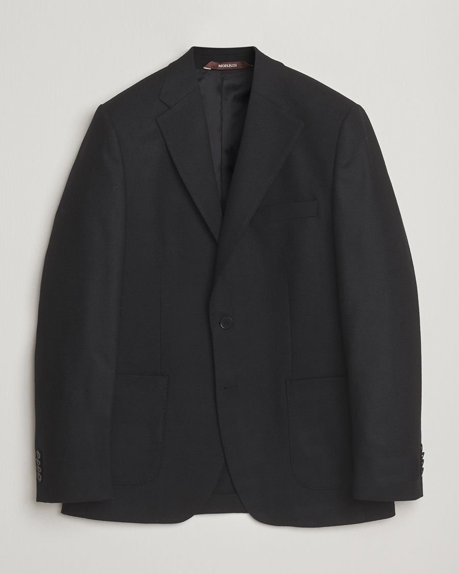 Heren | Blazers | Morris | Flannel Wool Blazer Black