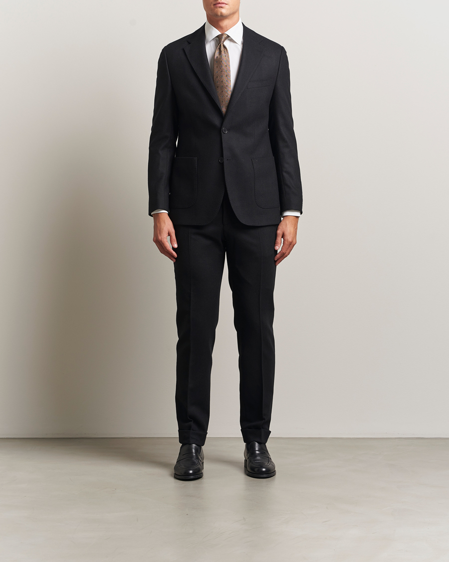 Heren | Blazers | Morris | Flannel Wool Blazer Black