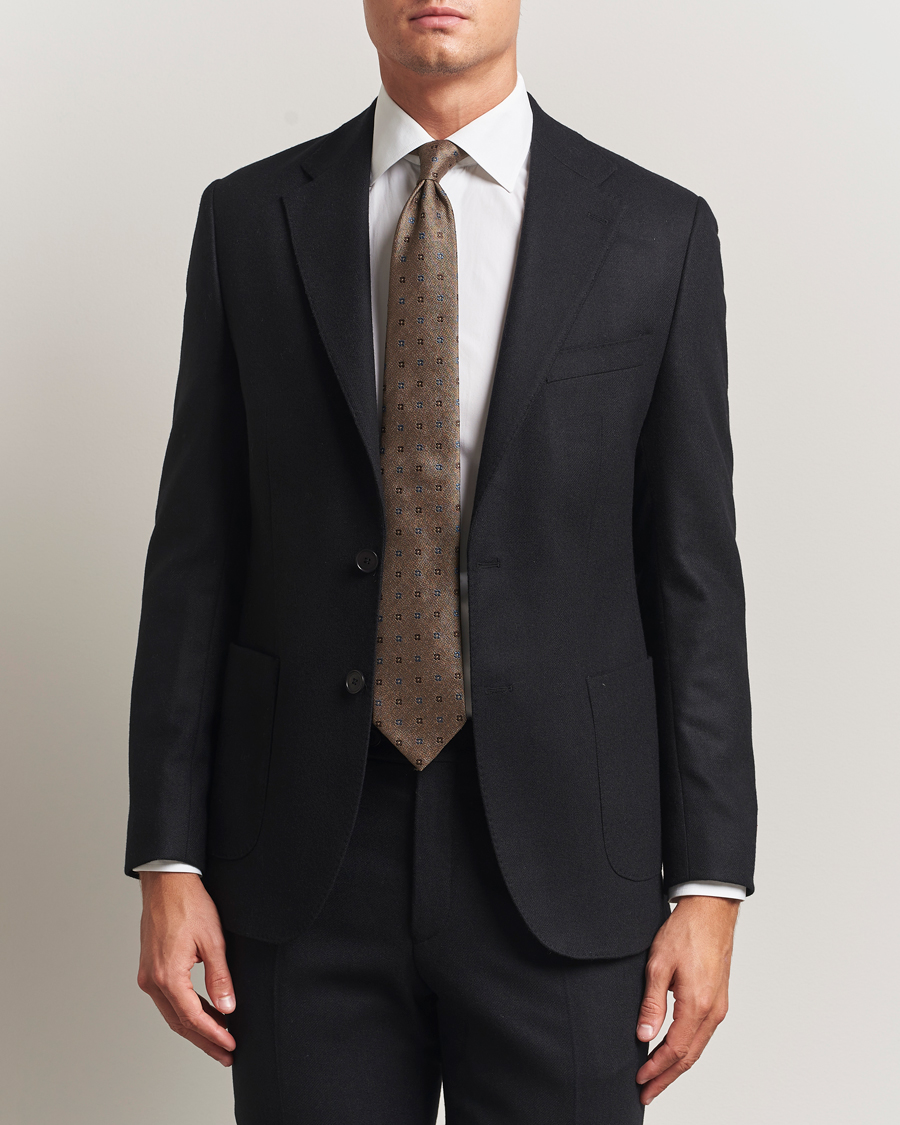 Heren | Blazers | Morris | Flannel Wool Blazer Black